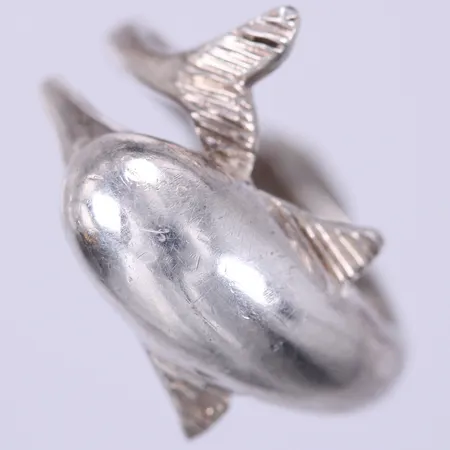 Ring delfin, stl: 17¾, bredd. ca 2-19mm, 925/1000 silver  Vikt: 4,2 g