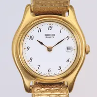 Damur Seiko Ø26mm ref nr. 7N89-0021 boett nr 274946 datum, quartz (går ej i behov av batteribyte), flexlänk 