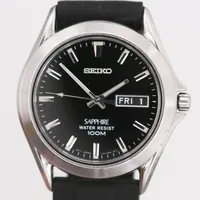 Herrur Seiko, Ø 38mm, stål, quartz, # 972197, gummiband, stållänk medföljer