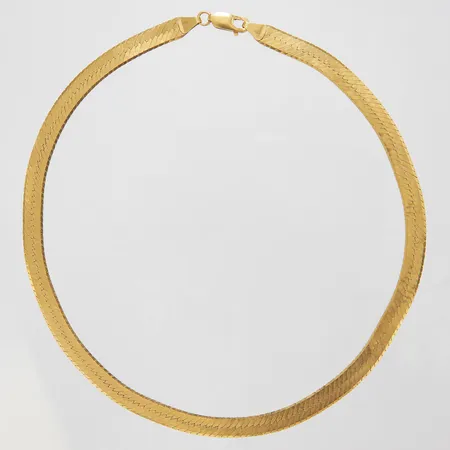 Collier, längd:40cm, bredd:7mm, italienska stämplar, 18K Vikt: 27,5 g