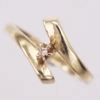 Ring, diamant ca 0,01ct, stl 17½, 14K Vikt: 1,8 g