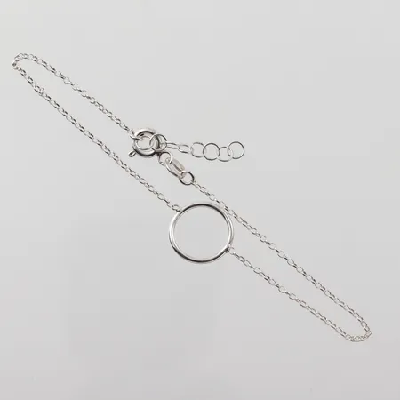 Armband med ring 18,5cm + 2cm, Guldfynd, silver 925/1000 Vikt: 1,2 g