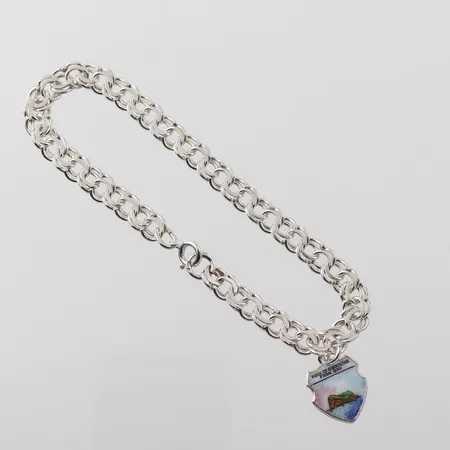 Armband Bismark med en berlock, längd 20cm, bredd 6,2mm, silver  Vikt: 10 g