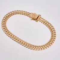 Armband i 18K guld, 18,5cm, Fiskben, bredd 6,5mm, tillverkad av Balestra, vikt 16,13g Vikt: 16,1 g