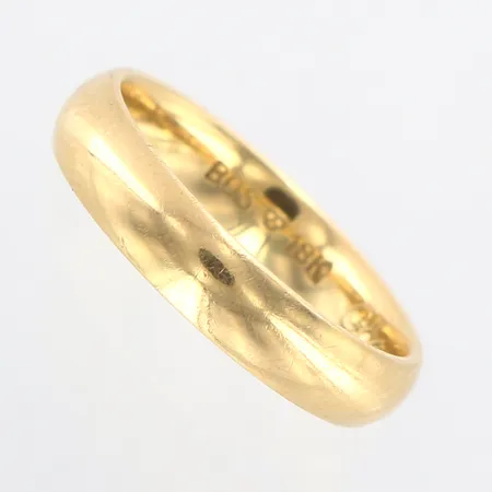 Ring slät, Schalin, stl: 16½, bredd: 4mm, 18K,  Vikt: 4,3 g