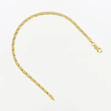 Armband, platta länkar, 20cm, bredd 3,3mm, 18K, Vikt: 8,3 g