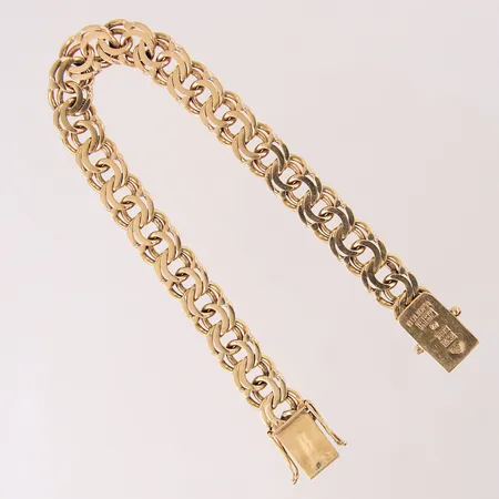 Armband Bismarck, längd 19,5cm, bredd 10mm, 18K.  Vikt: 30,3 g