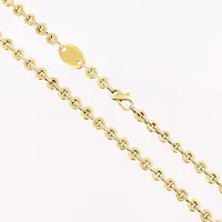 Collier, 44cm, bredd 5mm, vit/gulguld, Guldfynd, 18K Vikt: 33,6 g