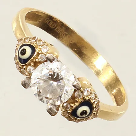 Ring vita stenar, Nazar, stl 18¼, bredd 6mm, 14K Vikt: 3,1 g