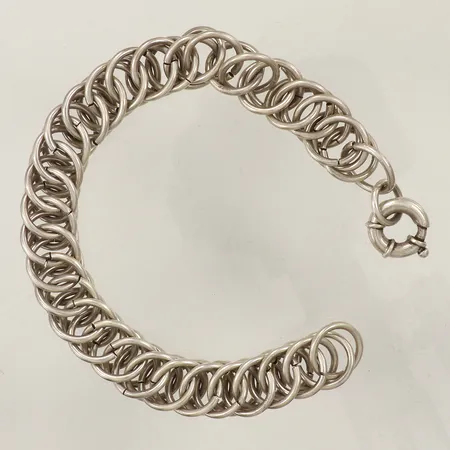 Armband, längd 25cm, bredd 14,9mm, defekt länk, 925/1000 silver Vikt: 80,7 g