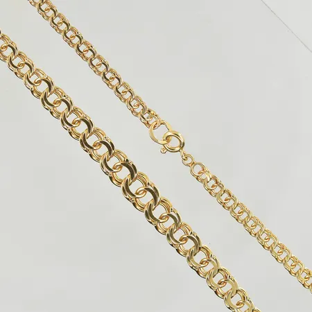 Collier Bismarck, doserad, längd 45 cm, bredd 3-6 mm, 18K. Vikt: 14,7 g