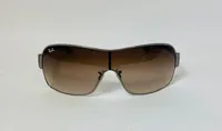 Solglasögon, Ray Ban, RB3392, bruntonat glas, båge grå metall, skalmbredd 145 mm, putsduk, fodral, nyskick