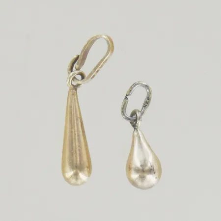 Hängen droppe, längd 1,3/2 cm, förgylld silver 835/1000 Vikt: 1,3 g