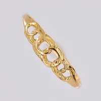 Ring Bismarck, stl 17¾, ovandel bredd 4,4mm, 18K Vikt: 0,9 g