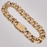 Armband i 14K guld, 18cm, Bismarck, bredd 10mm, vikt 34,3g.