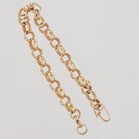 Armband, ärtlänk, 19,5cm, bredd 6,4-7,3mm, APP, år 1985, 18K,  Vikt: 19,6 g