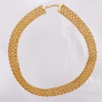 Collier, flätat, 46cm, bredd 15mm, 21K  Vikt: 52,9 g