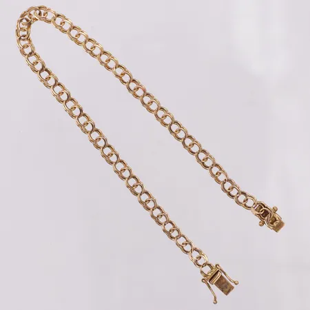 Armband, Bismarck, Guldfynd, 19,5cm, bredd 4,4mm, slitet, 18K Vikt: 5,7 g