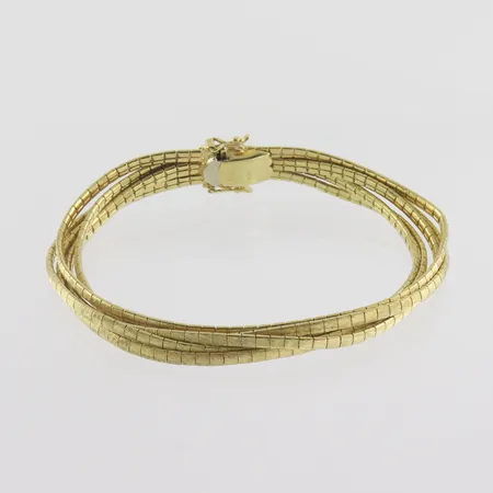 Armband femradigt ledat, längd ca 18 cm, bredd ca 5x2,4mm, 18k  Vikt: 30,4 g