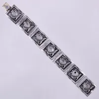 Halvstelt armband, fiskar, längd: 18cm, bredd: ca 22mm, 925/1000, silver Vikt: 73,1 g