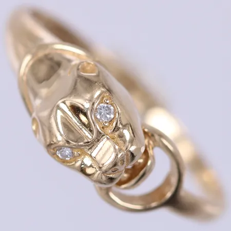 Ring med diamanter ca 2x0,01ct, stl: 16½, bredd: ca 1,5-6mm, 18K  Vikt: 2,4 g