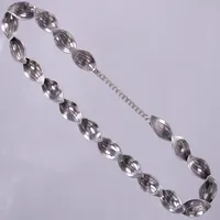 Collier, längd: ca 40,5-45,5cm, bredd 14,5mm, Stigbert år 1955, 925/1000 silver  Vikt: 45,4 g