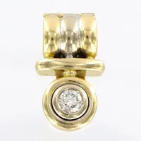 Hänge med diamant 0,18ct i vitguldsfattning, 18mm, vitguldsdetaljer, 18K  Vikt: 9,5 g