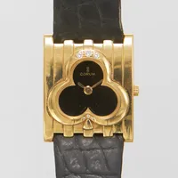 Damur Corum, 18K, 22x26,5mm, refnr: 165.272.65, serienr. 593624, diamanter 3xca 0,002ct 3xca 0,01ct, läderband med spänne 18K, bruttovikt 29,2g. 