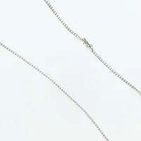 Collier, halvstelt, 42,5cm, bredd 3mm, MEMA, silver 835/1000, Vikt: 15 g