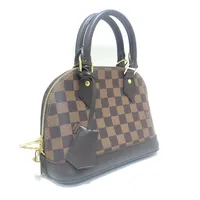 Väska, Louis Vuitton Alma BB, Damier Ebene Canvas, mått ca 24x17x11cm, modellnummer N41221,  avtagbar axelrem, lås med nycklar, dustbag, kvitto från Louis Vuitton Birger Jarlsgatan år 2023, originalkartong