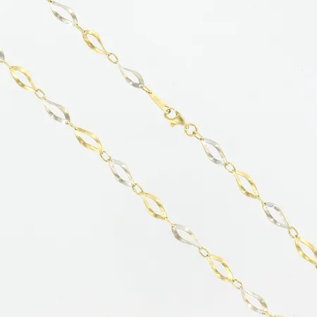 Collier, Svedbom & Co, 43cm, bredd 3-5mm, gul/vitguld, 18K, Vikt: 6,8 g