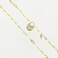 Collier, Ankar,  hänge hänglås med stenar 2st saknas, längd ca 60cm, bredd 5mm, 14K Vikt: 24 g