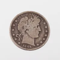 Mynt Half Dollar 1896, silver. Vikt: 11,8 g