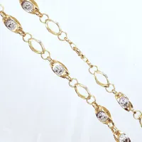 Collier, 2-färg, längd 64cm, bredd 10mm, 14k Vikt: 21,6 g