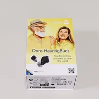 Ett par Doro hearingbuds i original förpackning med alla tillbehör, plombering i hearingbuds finns kvar, modell DWo-0430, serie nr CE00109H00809.