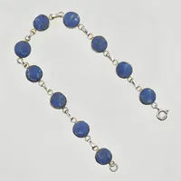 Armband med Lapis Lazuli, längd 19 cm, bredd 10 mm, 925/1000 silver. Vikt: 8,4 g