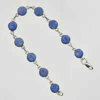 Armband med Lapis Lazuli, längd 20 cm, bredd 10 mm, 925/1000 silver. Vikt: 10,3 g