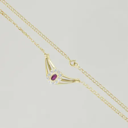 Carmosé Collier med diamanter, längd 46 cm, bredd 2,5-12 mm, vridna länkar, 18K Vikt: 6 g