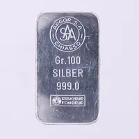 Tacka, Argor S.A Chiasso, Essayeur Fondeur, fine silver 999/1000 silver Vikt: 100 g