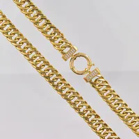 Collier 45cm, bredd 10,8mm, emaljdekor, vita stenar, defekt lås, 21K  Vikt: 38,1 g