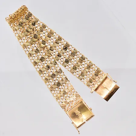 Armband Irrgång, 19,5cm, bredd ca 17mm, 18K Vikt: 38,1 g