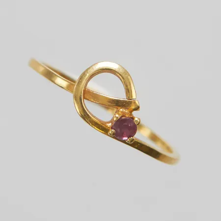 Ring, rosa sten, Ø16¼, bredd: 1-6,5mm, 18K Vikt: 1,1 g