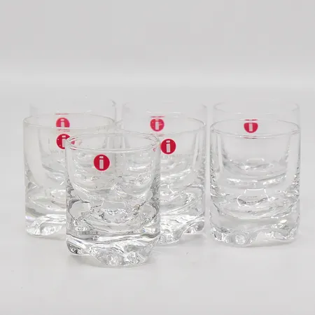 Sju snapsglas  Gaissa, formgivna av Tapio Wirkkala, Iittala, Finland, höjd 5cm Skickas med postpaket.