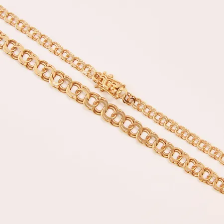 Collier, doserad Bismarck, 43cm, bredd: 4-6,5mm, 18K Vikt: 15 g