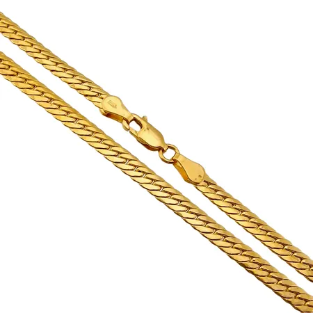 Halsband, 21K guld, längd 60 cm, bredd 4 mm, mycket fint skick, förefaller vara sparsamt använd   Vikt: 12,7 g