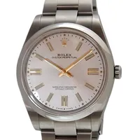 Herrur Rolex Oyster Perpetual 41, stål, Ø41 mm, automatisk, kaliber 3230, referensnummer 124300, serienummer CS742558, mycket fint skick / obetydligt använd, 2022, cert, box, ytterkartong, manual, tag, kvittokopia (Rob Engström AB Stockholm)