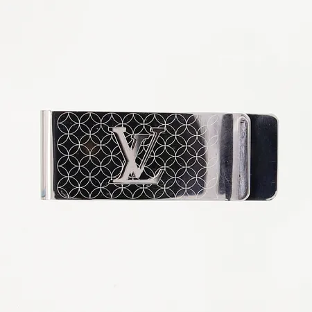 Sedelklämma Louis Vuitton Champs Elysées Bill Clip M6504, 65 x 25mm, silverfärgad stål