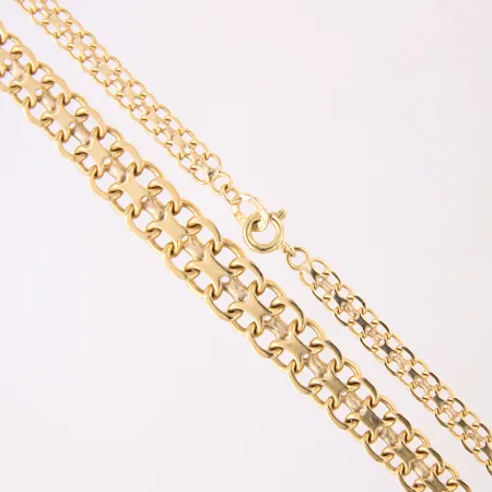 Collier doserad X-länk, längd: 45cm, bredd: 4,3-8,9mm, 18K  Vikt: 19,5 g