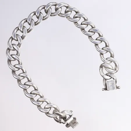 Armband, pansar, 21,5cm, bredd 11mm, defekt lås, 925/1000 silver,  Vikt: 50,4 g