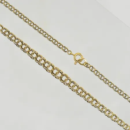 Collier Bismarck, doserad, längd 46 cm, bredd 3-5 mm, 18K. Vikt: 10,2 g